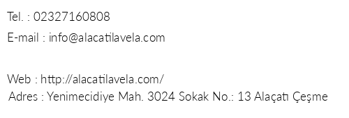 Alaat La Vela Otel telefon numaralar, faks, e-mail, posta adresi ve iletiim bilgileri